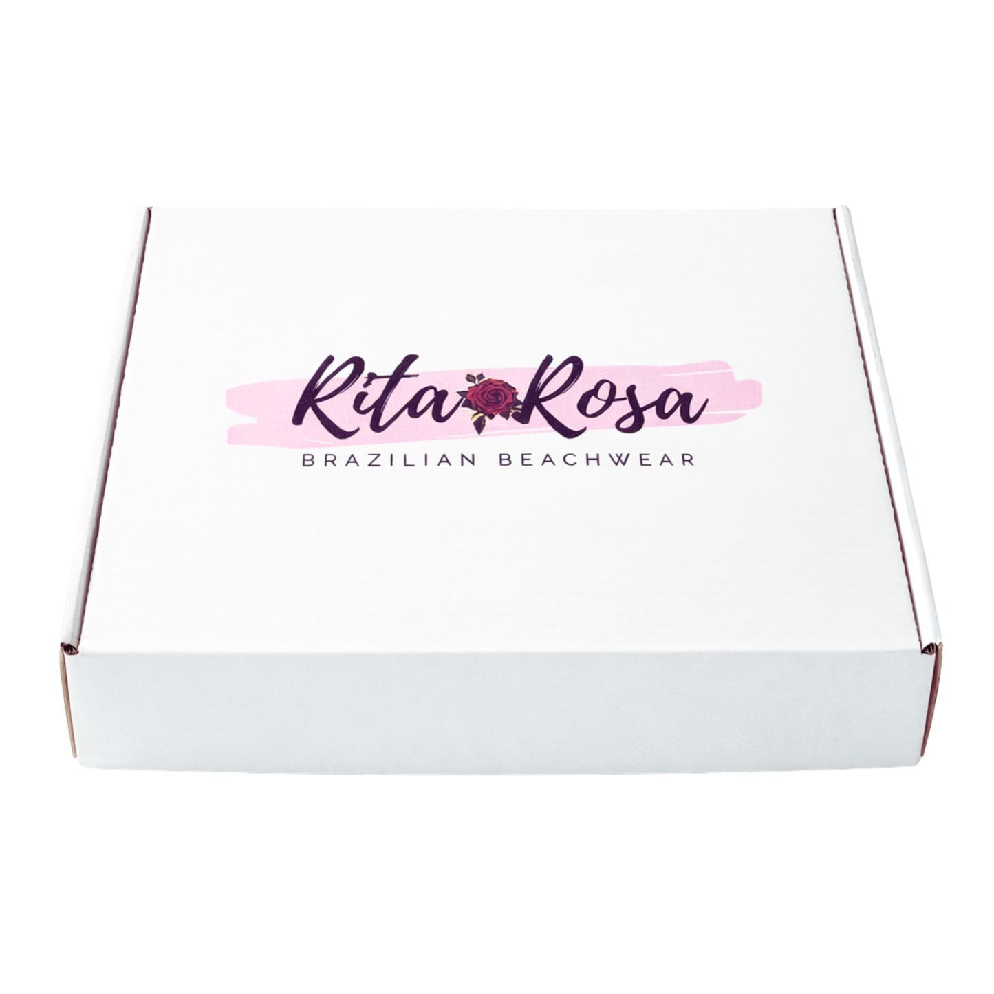 Premium pink and white Rita Rosa luxury lingerie gift box in 8x10x3 size for bridal packaging.