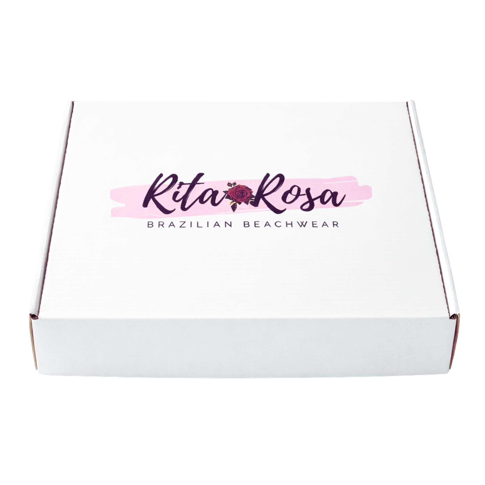 Premium pink and white Rita Rosa luxury lingerie gift box in 8x10x3 size for bridal packaging.