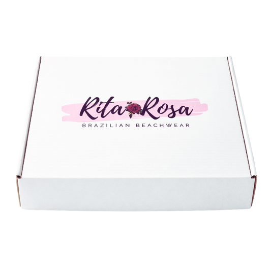 Premium pink and white Rita Rosa luxury lingerie gift box in 8x10x3 size for bridal packaging.
