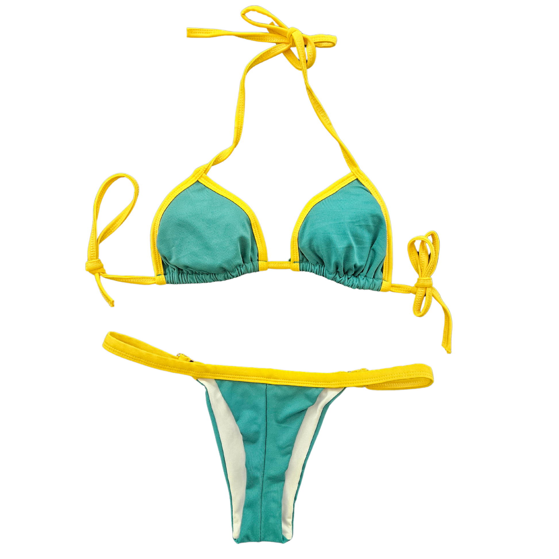 Rita Rosa green and yellow Brazilian triangle bikini back product image
