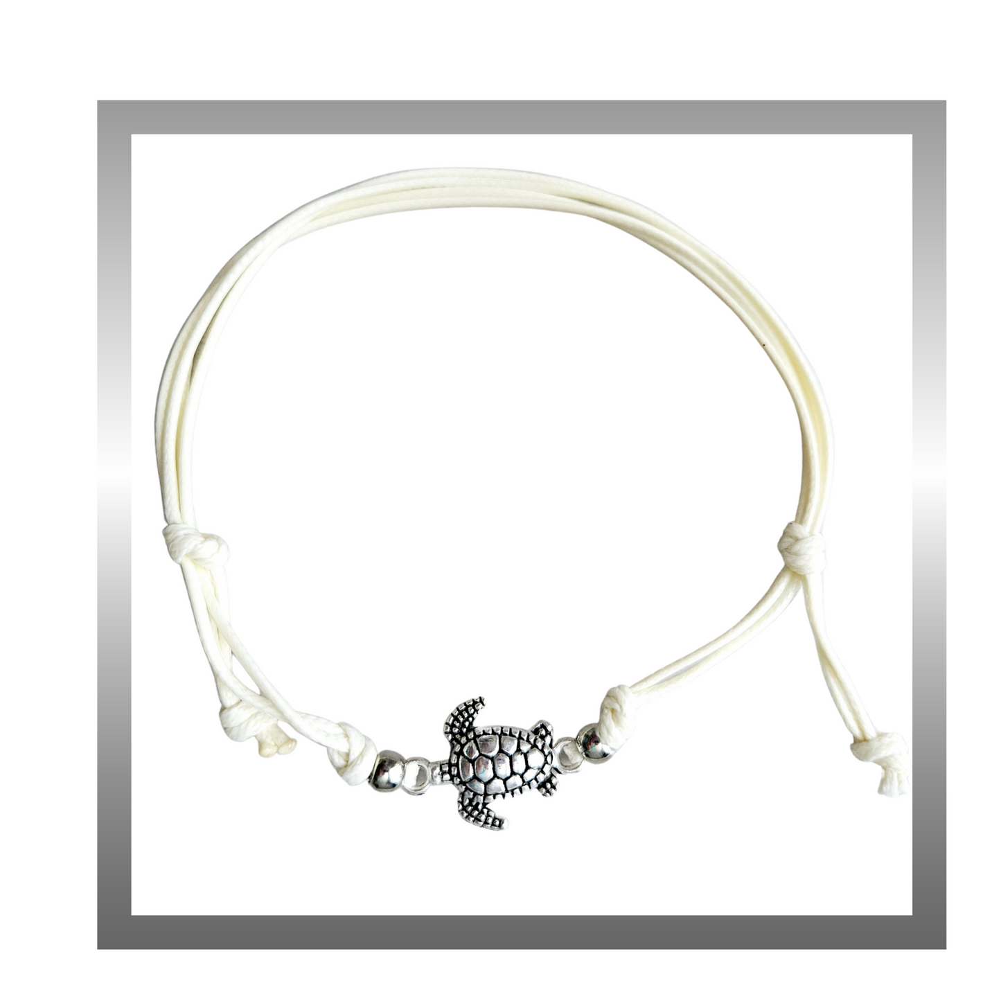 Starfish & Turtle Charms Accent Anklet