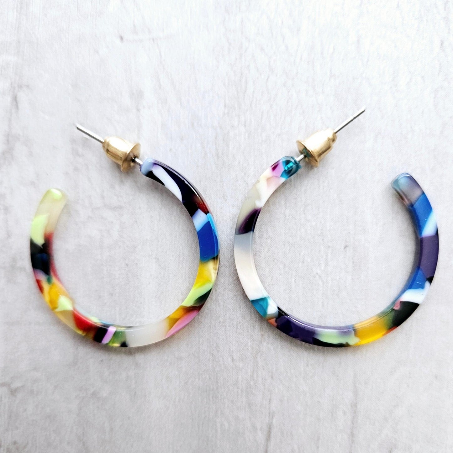 Multicolor Small Cuff Hoop Earrings