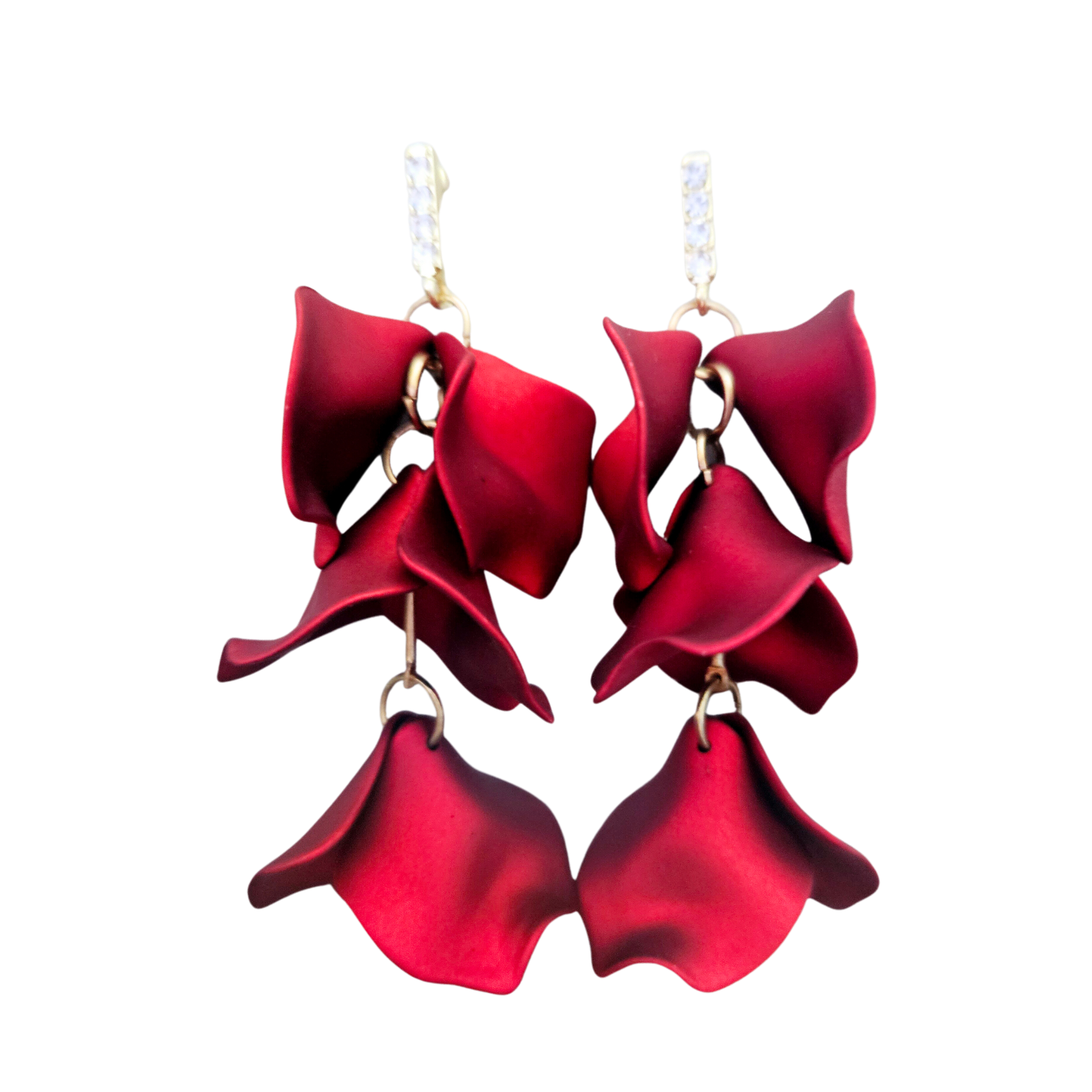 Charismatic Crimson Red Crystal And Kundan Long Earrings – Deara Fashion  Accessories