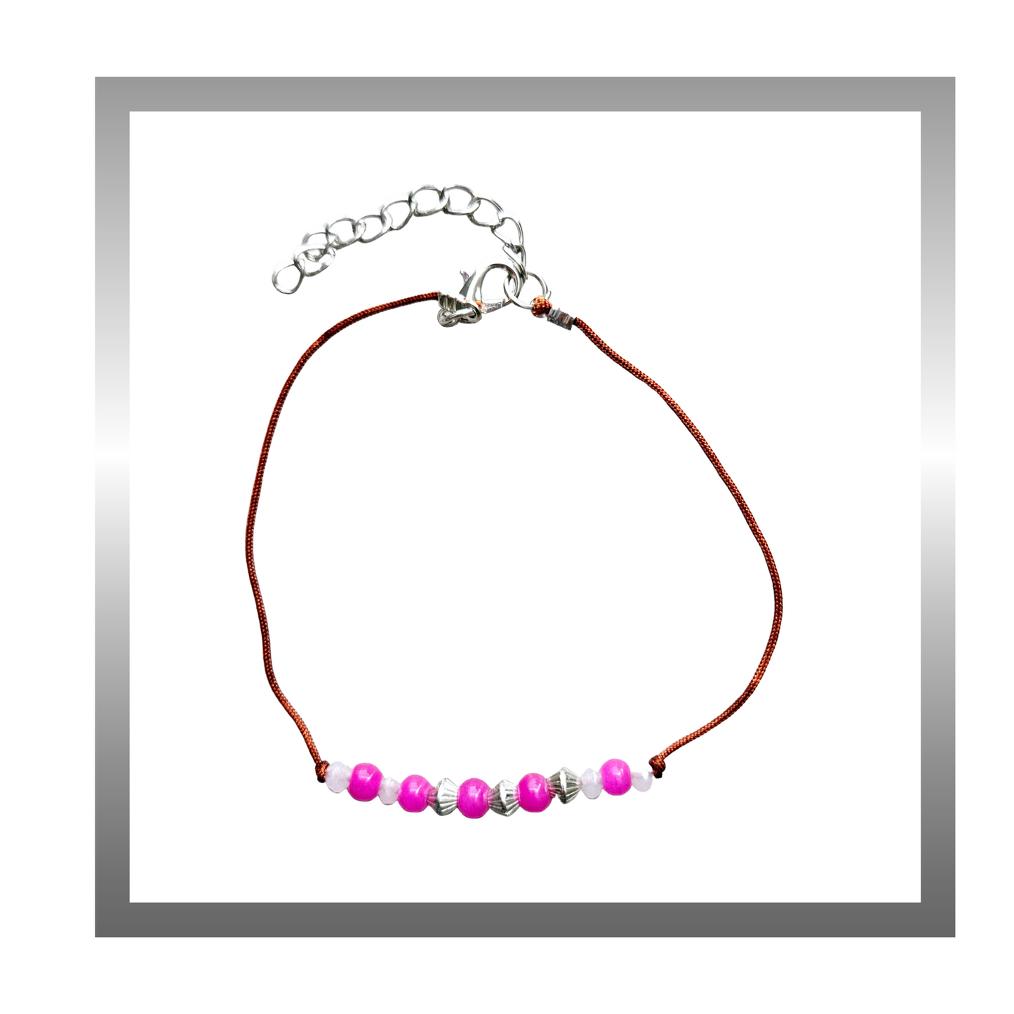 Pink Beaded Anklet