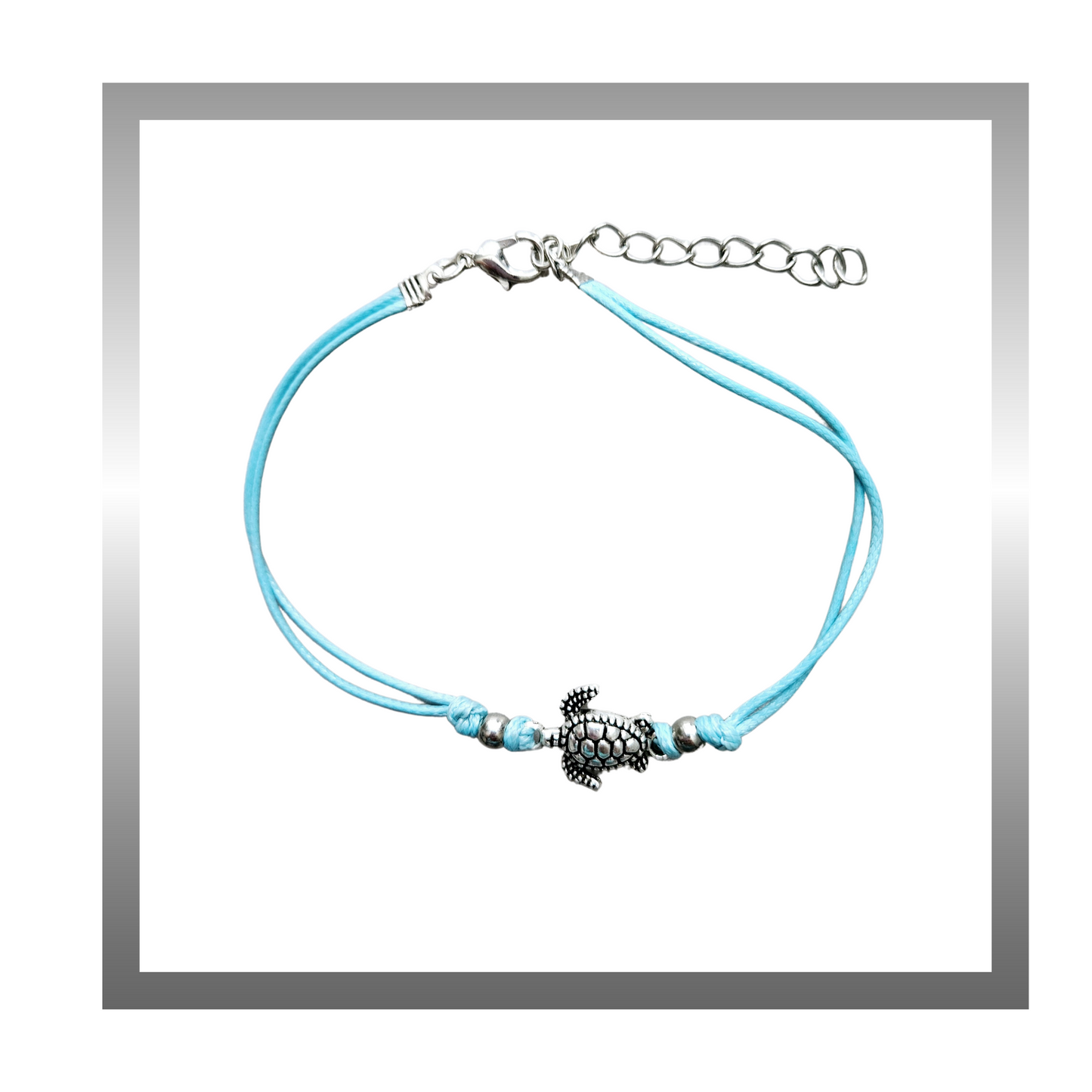 Turtle Charms Accent Anklet Hemp